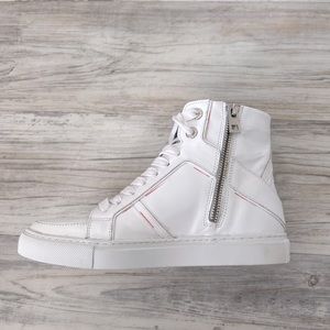Zadig & Voltaire goatskin leather high-top sneakers with a hidden wedge
